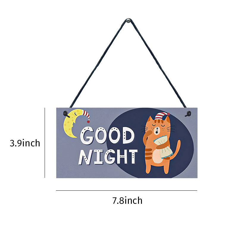 Wooden Cat Pendant For Pets Vintage Style