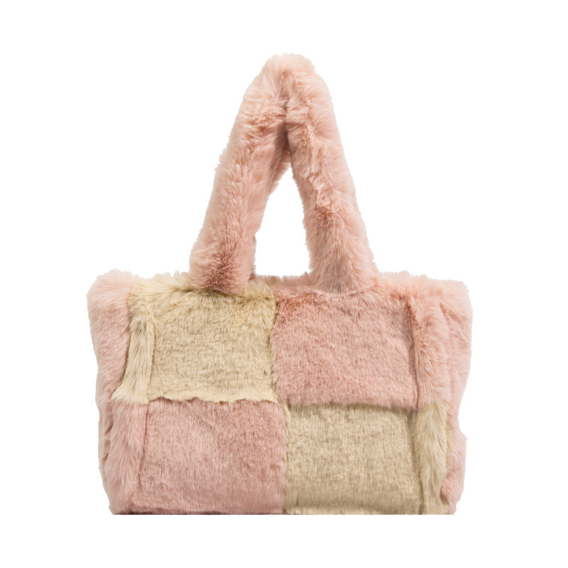 Simple Large Capacity New Lamb Wool Bag For Women