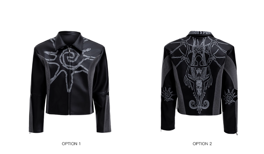 Deconstructing Horse Hair Stitching Jacket Rivet Totem Leather Coat Men