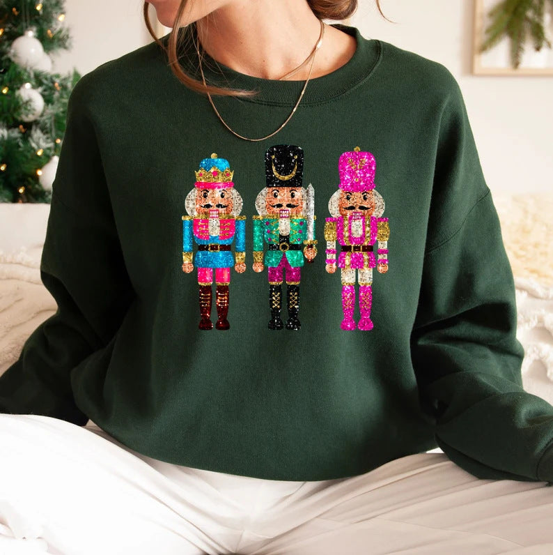 Women's Christmas Sweet Sequins All-match Long-sleeved Sweater