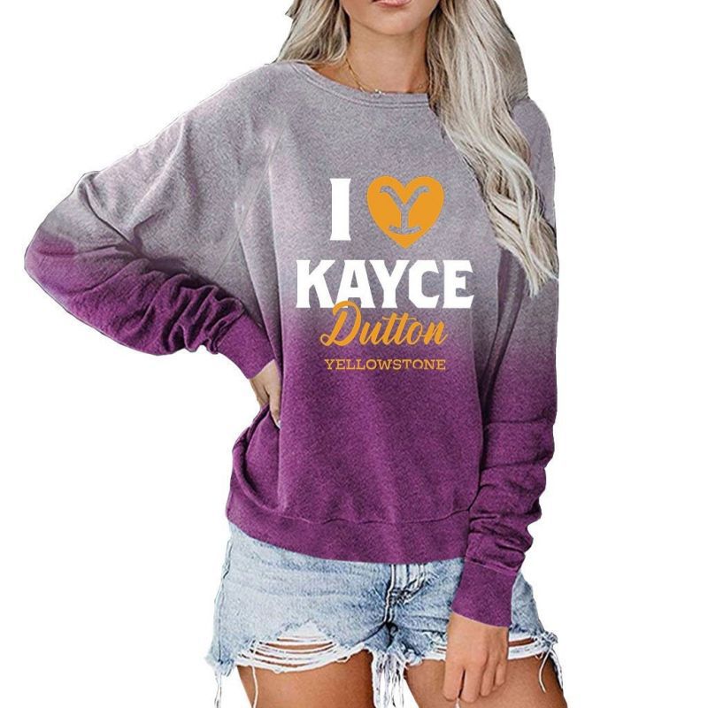 American TV Series Yellowstone Long-sleeved Round Neck 3D Printed Top