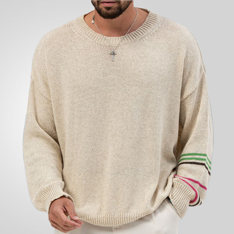 Rundhalset pullover letvægtssweater med lange ærmer
