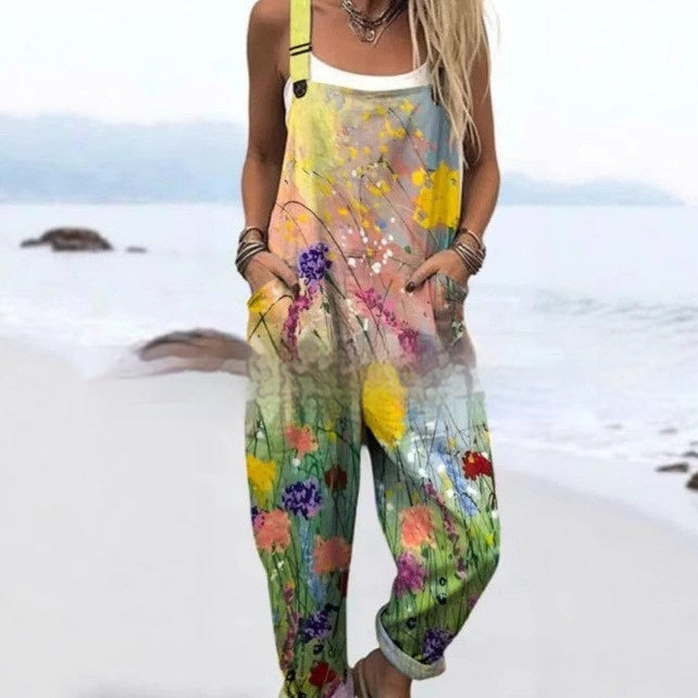 Fashion Women's Summer 3D Printing Casual Suspenders