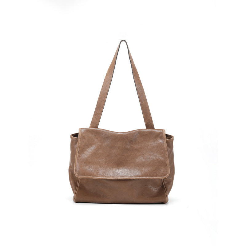 Retro Soft Leather Large-capacity Shoulder Bag