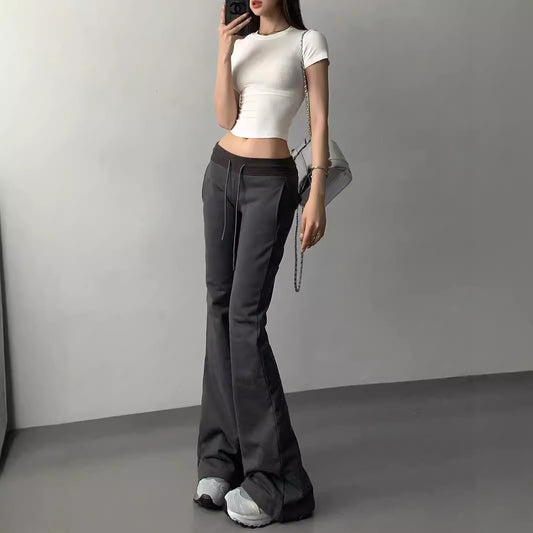 Women's Casual Flared Pants Low Waist Yoga Pants