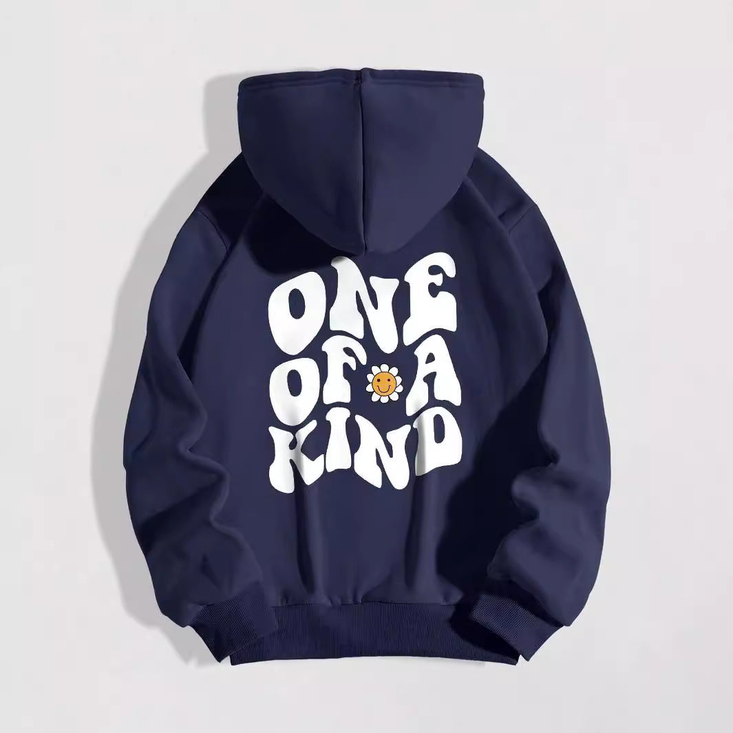 Krysantemum Smil Printet Hættetrøje Sweater
