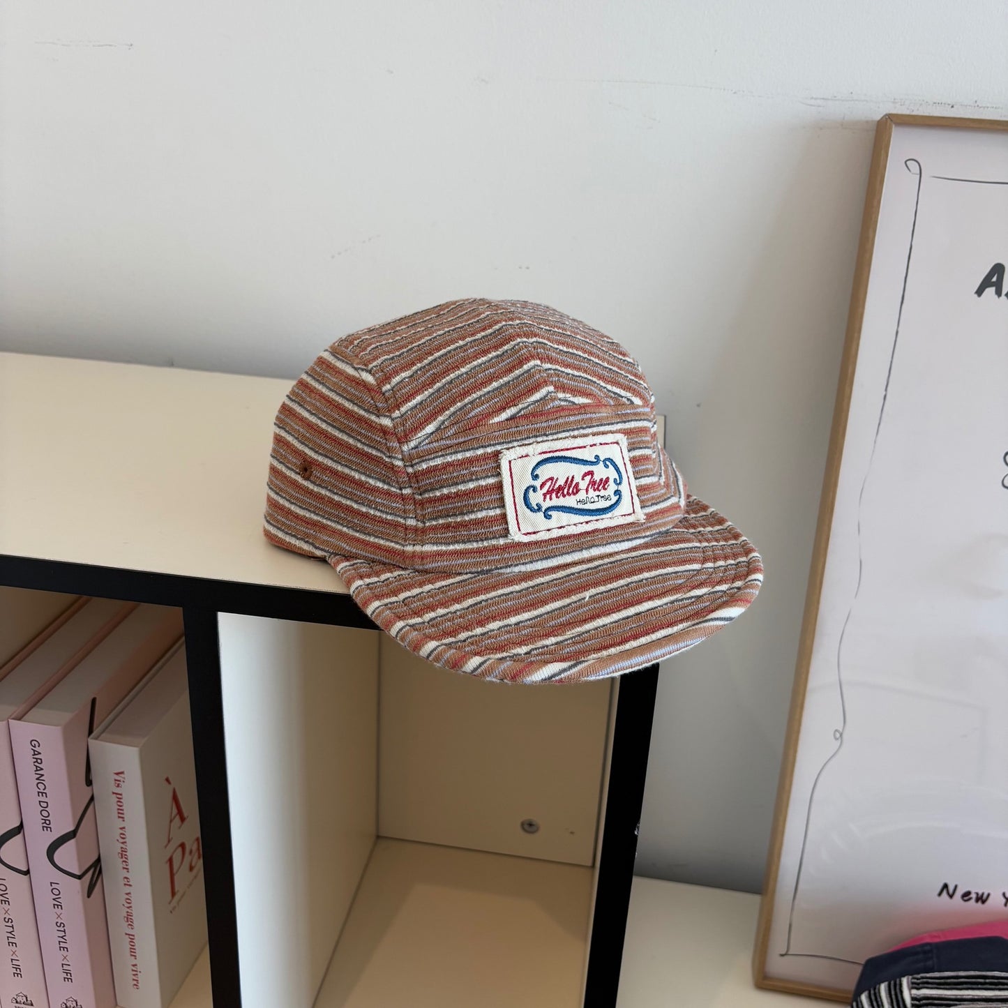 American-style Vintage Striped Patch Baseball Cap
