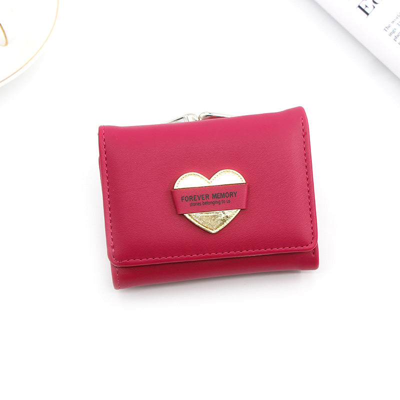 Fashion Women's Short Money Clip Small Three Fold Coin Bag