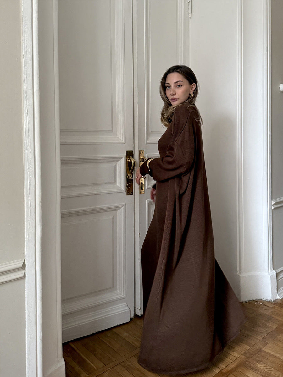 Womens Soft Knit Tunic Set Long Skirt Long-Sleeve Cardigan