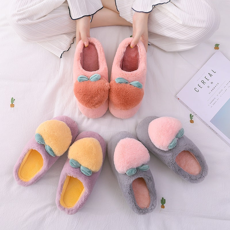 Women's Warm Thick Bottom Plush Cotton Slippers
