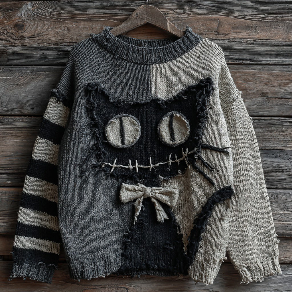 Digital Women's Printed Wear Round Neck Loose Feel Soft Sweater