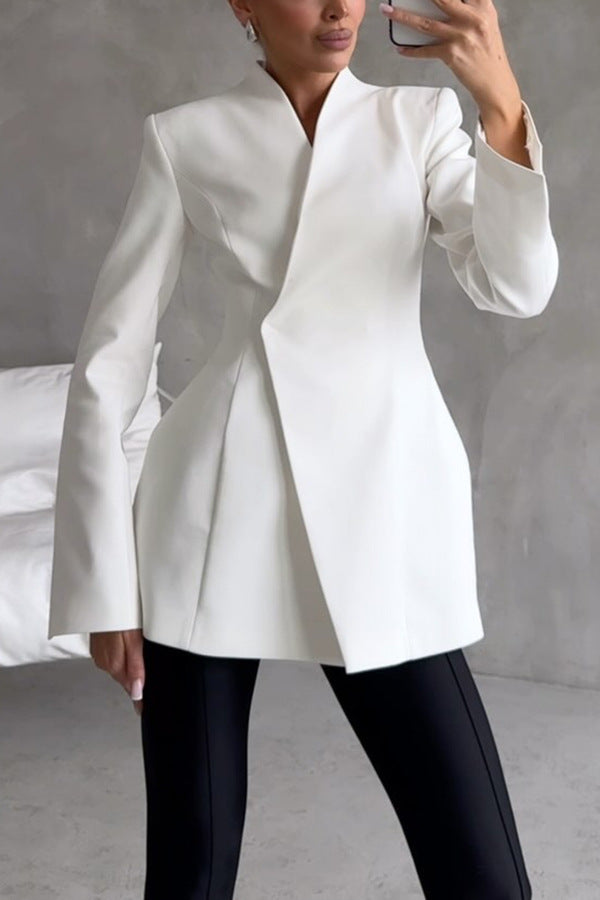 Long Sleeve Satin Top Suit Loose