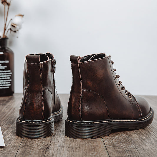 Black Leather Single Boots Small Leather Shoes