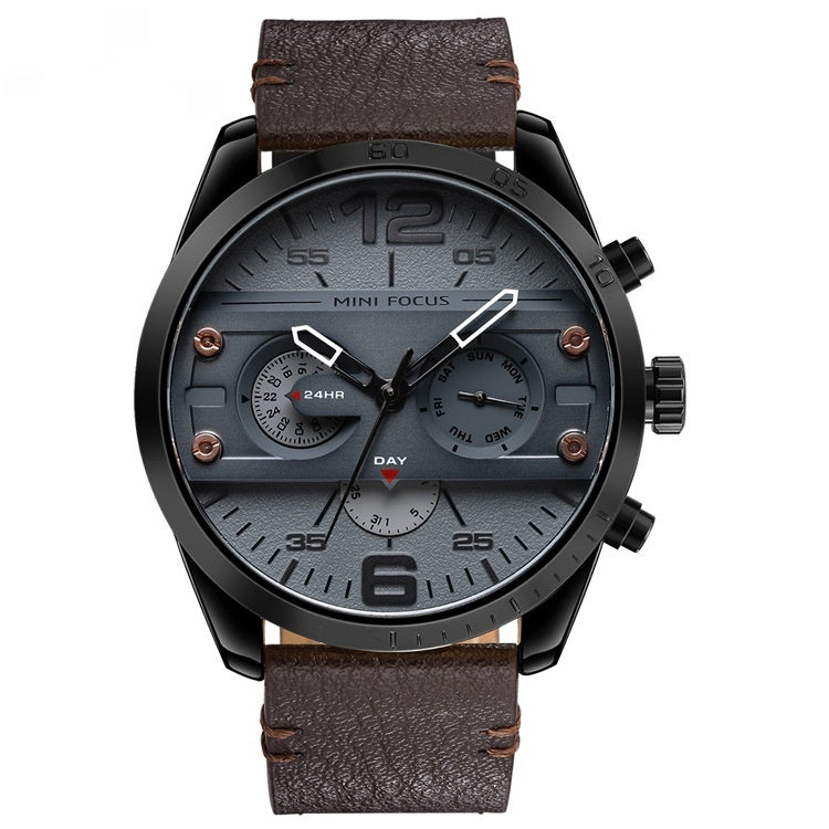 Double movement waterproof men's watch
