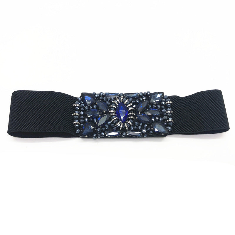 Women's Color Inlaid Diamond Ring Crystal Rhinestone Belt