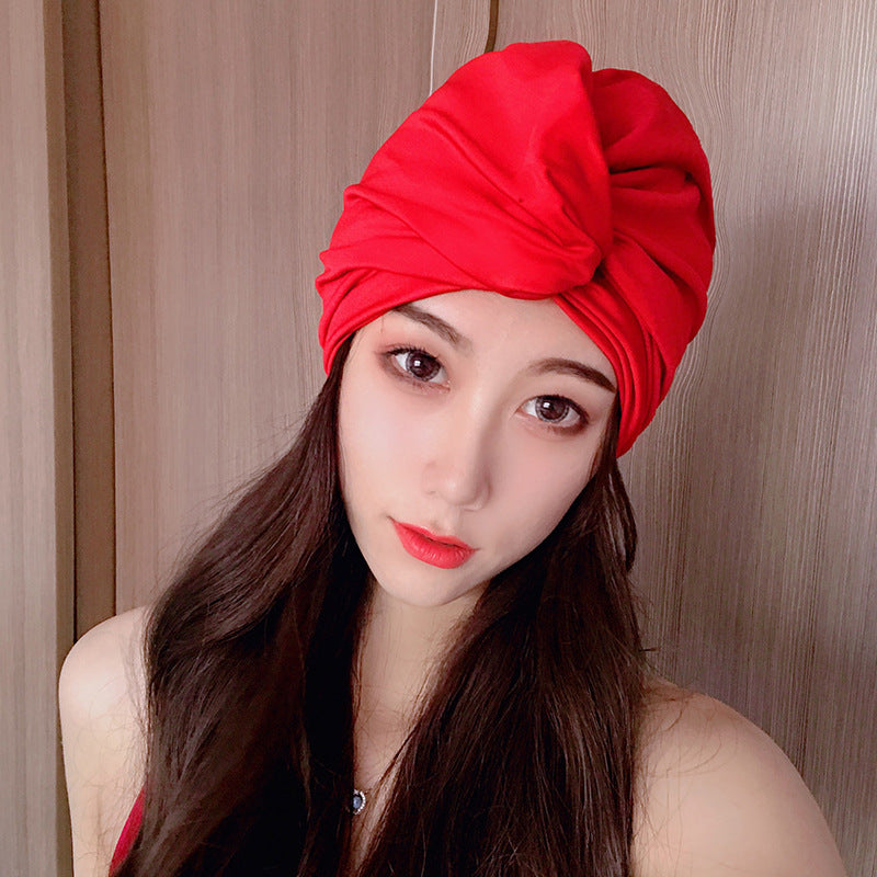 Ladies Ins Solid Color Comfortable Swimming Hat For Hot Springs