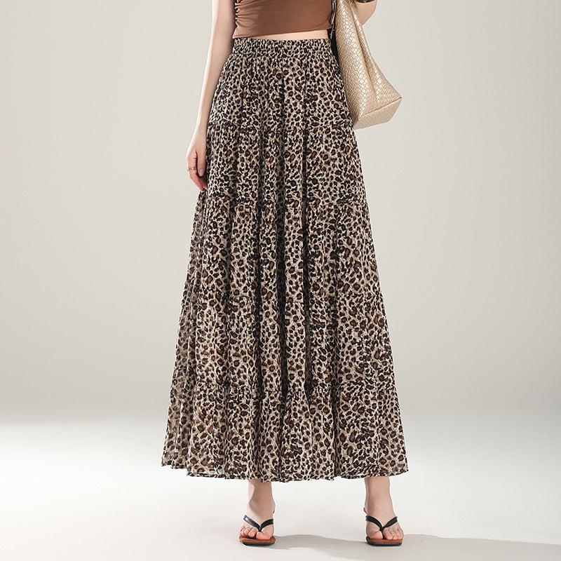 Casual A-line Skirt With An Elastic Waist