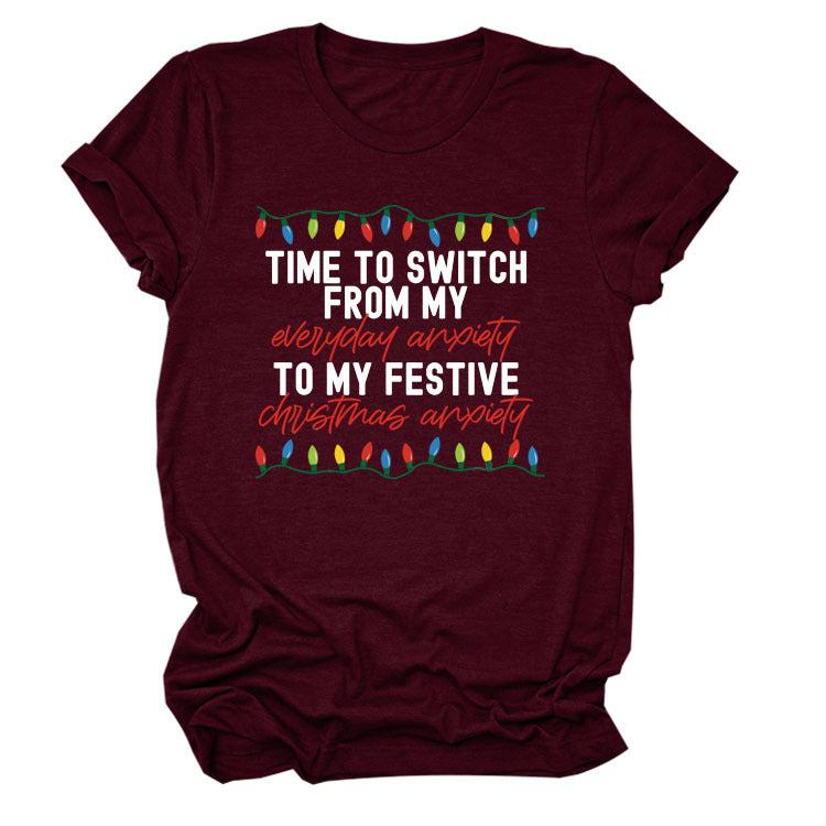 Pattern Printing Casual Short-sleeved T-shirt Women's Tops