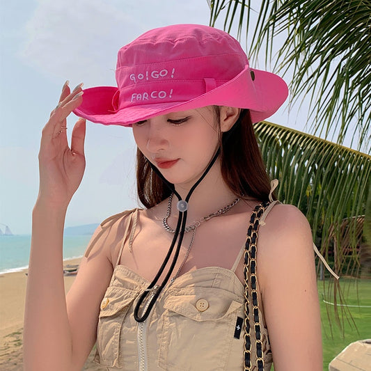 Summer Outdoor Fishing Sun-proof Sun-proof Hat Letter Female
