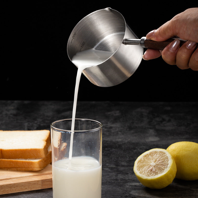 Dog Food Scoop  304 Stainless Steel Pet Food Scoop Measuring Cup With Wooden Handle