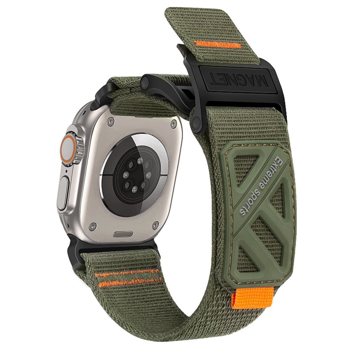 Magnetic Loop Climbing Nylon Canvas Sports Velcro Watch Strap