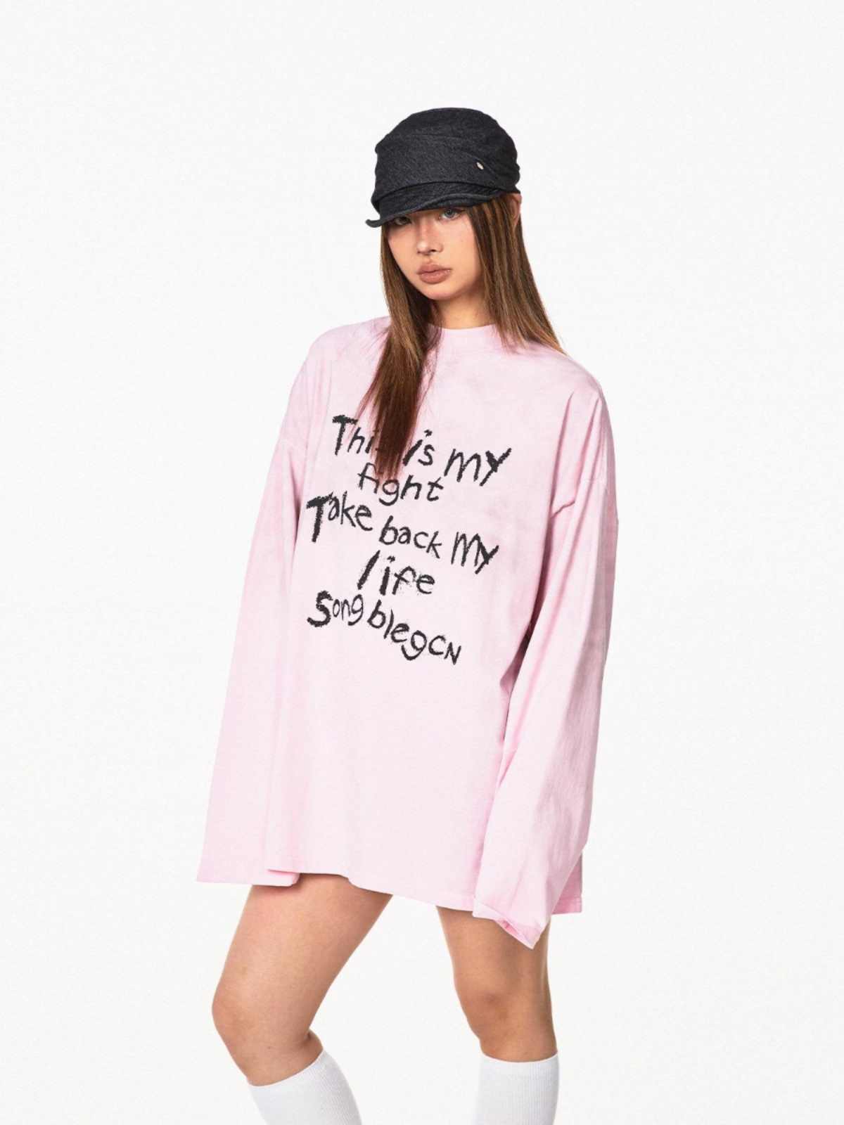 T-shirt med slidt look og afslappet pasform
