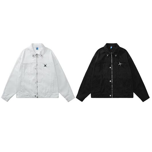 Denim Jacket Male And Female Trendy Brand Hip Hop Cool Loose Zip Couple