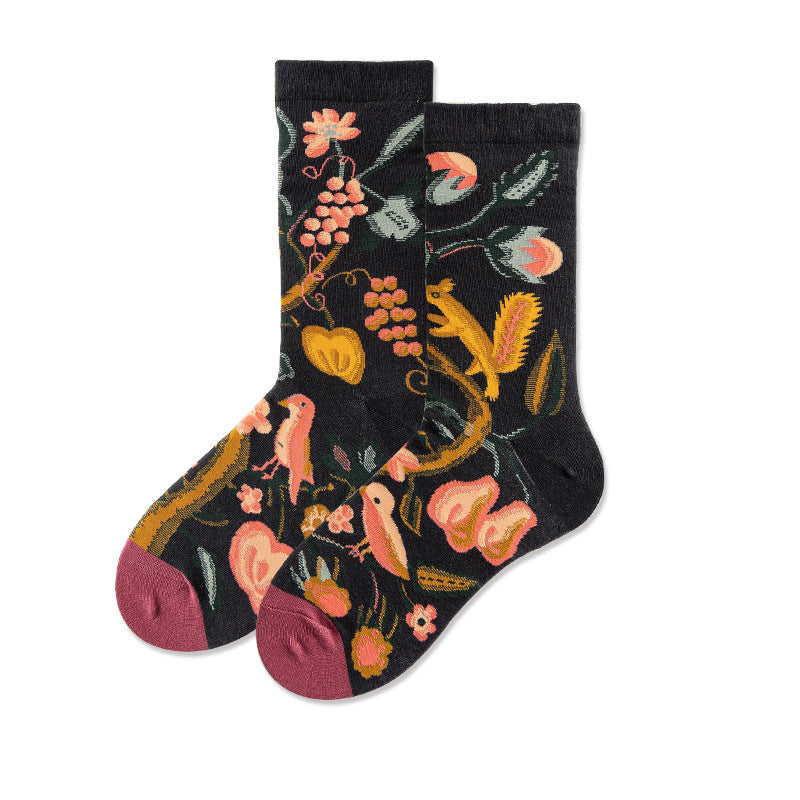 Literary Women Stockings Trend Illustration Color Socks