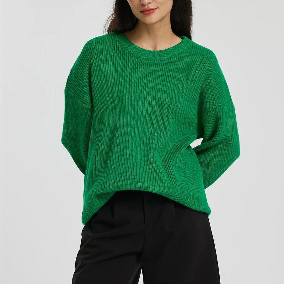 Round Neck Long Sleeve Pullover Loose And Lazy Style Sweater