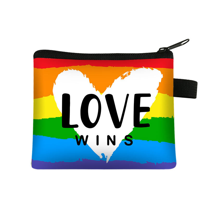 Fashion Color Printing Coin Purse Polyester Portable