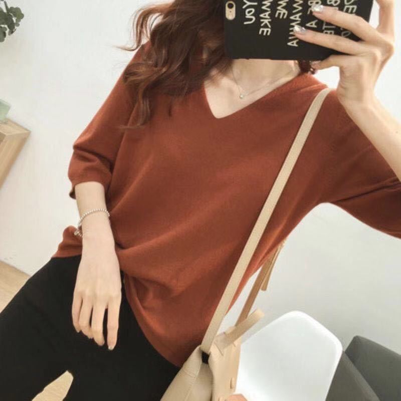 Loose Mori Girl Idle Style Drape Super Fairy Ice Silk Sweater