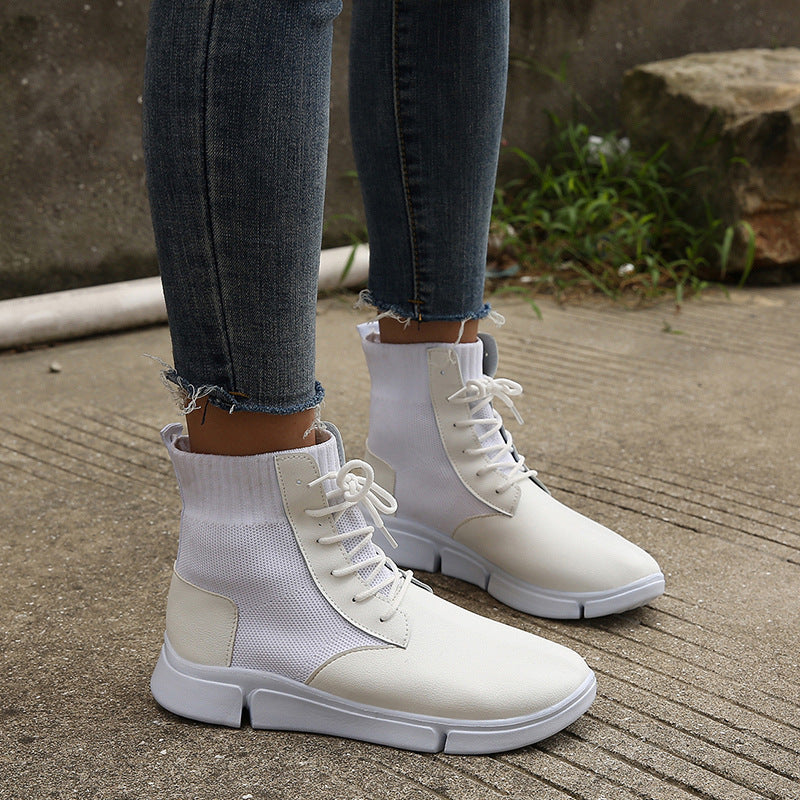 High-top Mesh Martin Boots Leather
