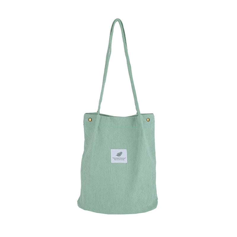 Artistic Corduroy Single-shoulder Bucket Bag