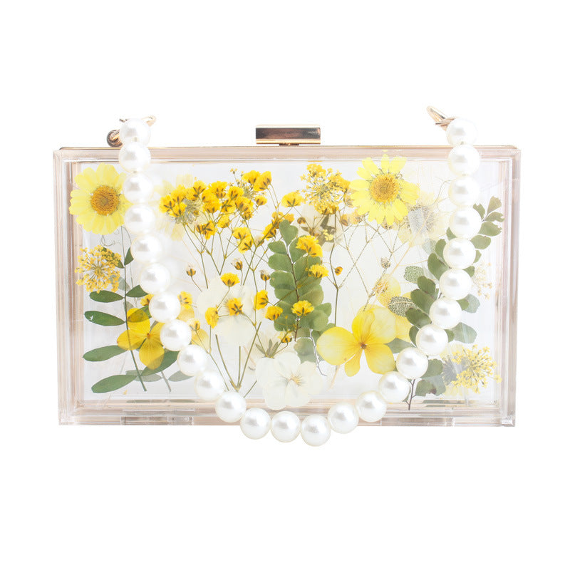 Transparent Flower Shoulder Messenger Bag