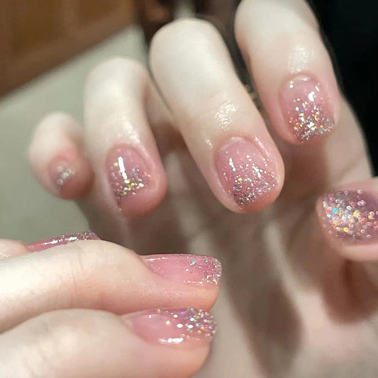 Wearable Fragment Short Magic Mirror Effect Powder Exquisite Nail Sticker