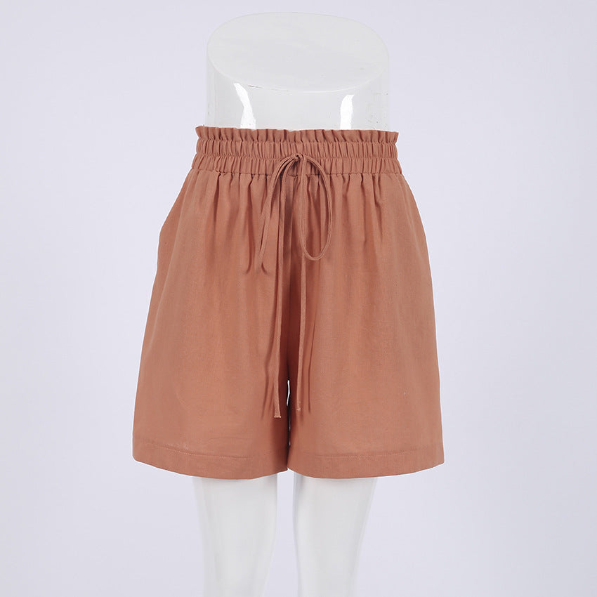 Women's Fashion Casual High Waist Tied Bow Wide Leg Pants
