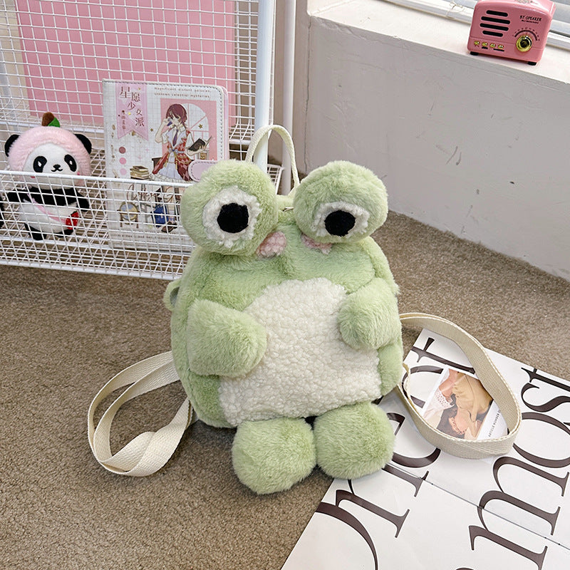 Soft And Adorable Frog Doll Plush Bag