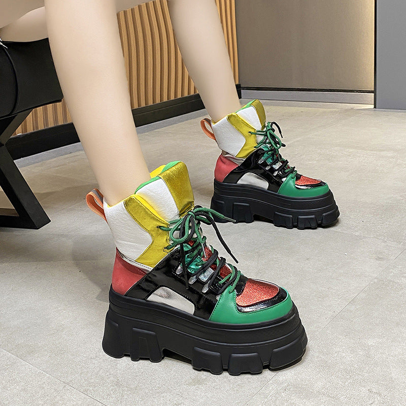 Contrasting Vintage Martin High-top Platform Cotton Boots