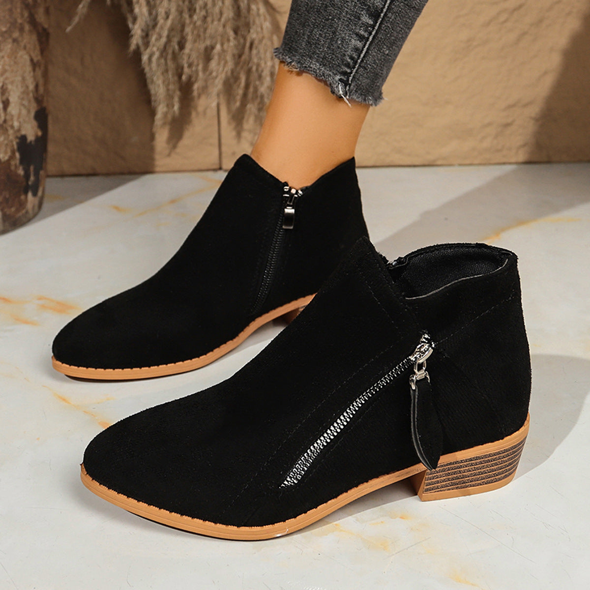 Suede European And American Style Women's Ankle Boots