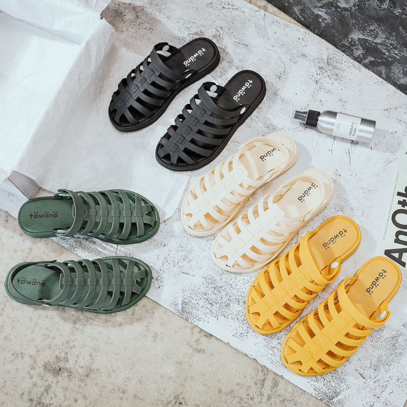Fashion Simple Ladies Jelly Baotou Slippers