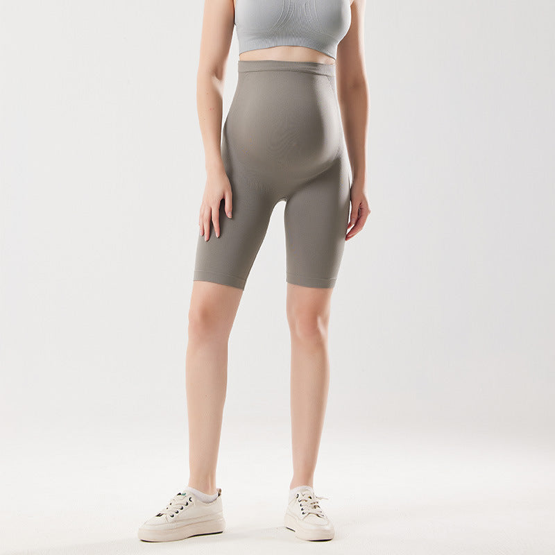 New Pregnant Women Yoga Pants Nude Feel High Elastic Belly Support Maternity Pants