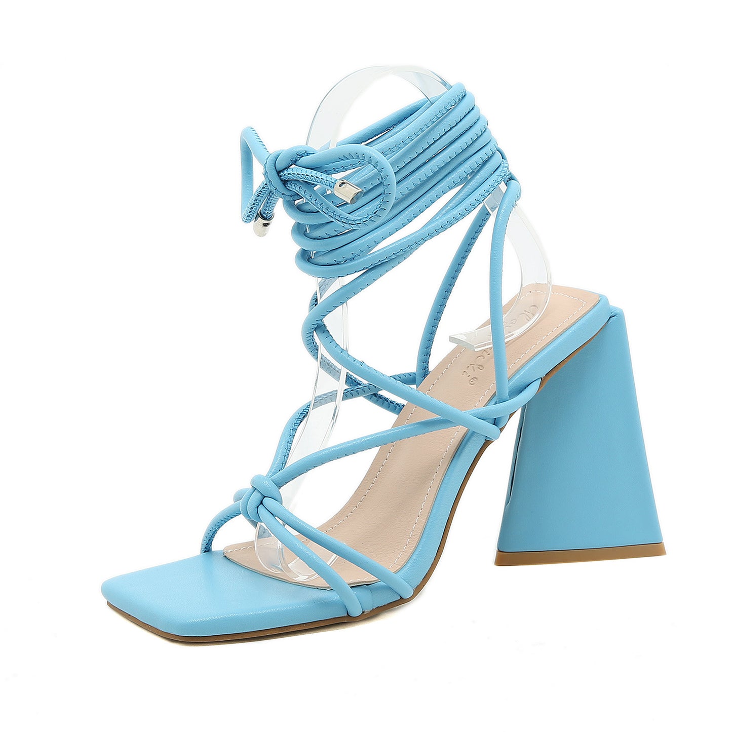 New Style Roman Style Triangle 11CM Ankle Strap High Heel Sandals