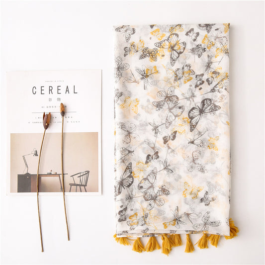 Cotton And Linen Feel Gauze Holiday Large Beach Towel