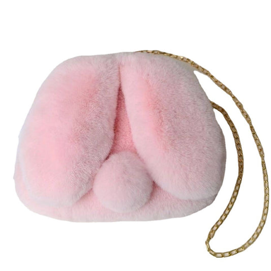 Women's Fashion Portable Rabbit-shaped Plush One-shoulder Satchel