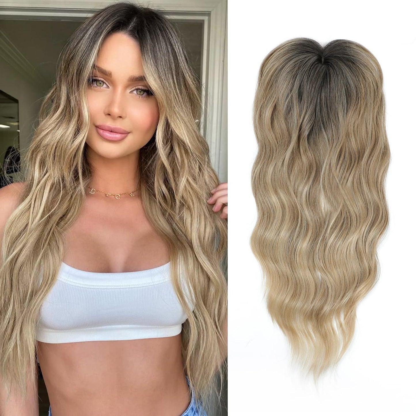 Handwoven Lace Hair Extension Piece European And American-style Long  Voluminous Wavy Curls For Women
