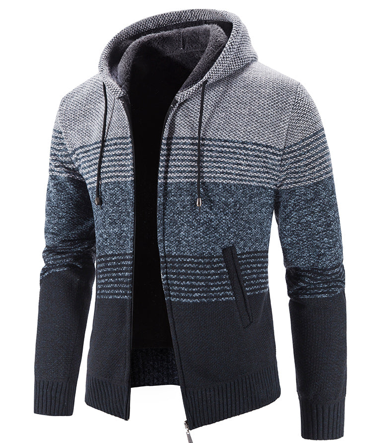 Hættetrøje i tyk fleece-cardigan
