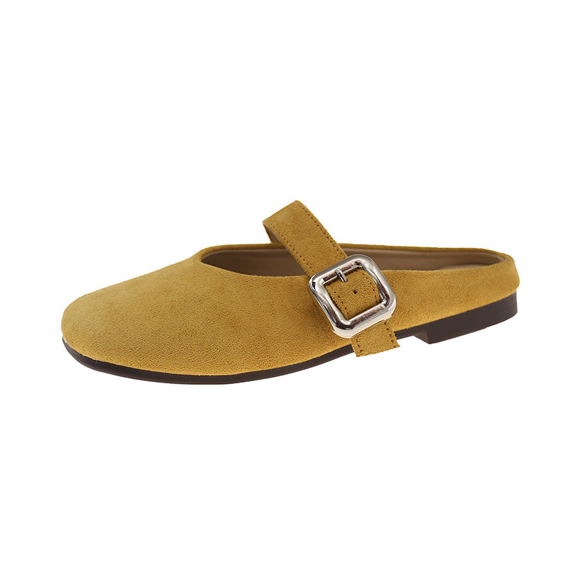 Women's Flat Beautiful Closed Toe Half Slippers