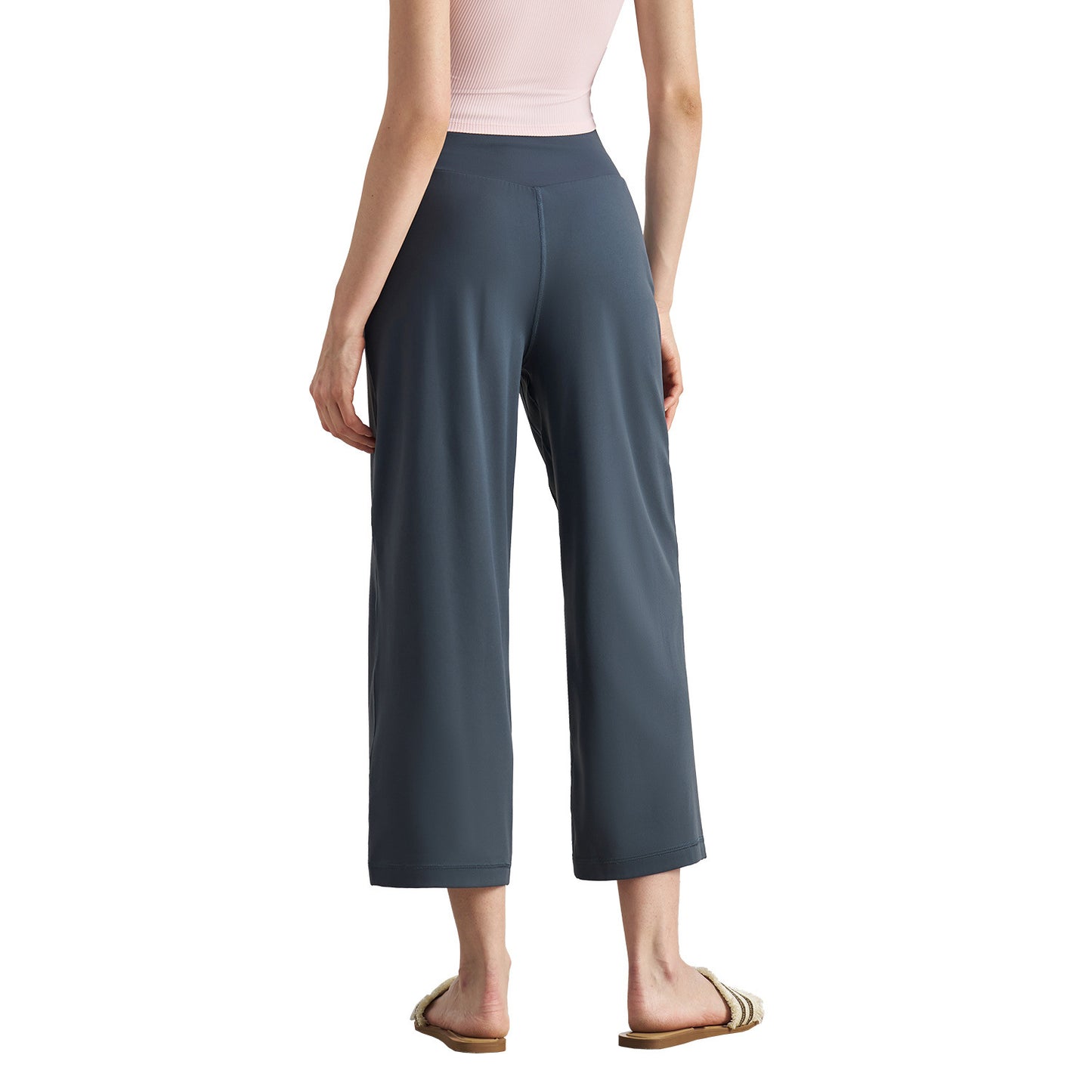 Nude Feel High Waist Wide Leg Mid-length Yoga Pants New Loose Slimming Draping Effect