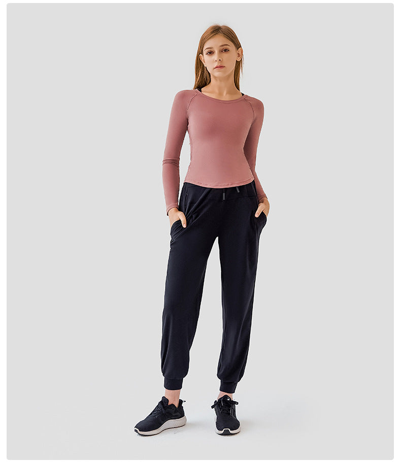 Slim Fit Thin Yoga Wear Nude Feel Skin-friendly Outerwear Fashion Sports Fitness Top Women