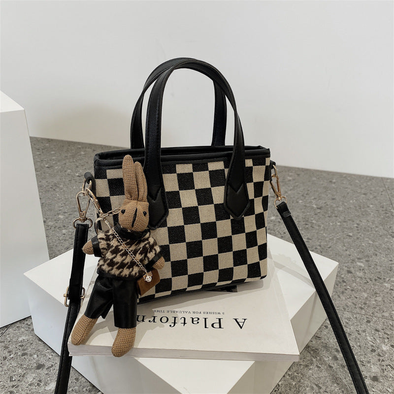 Mode Houndstooth Skuldertasker Bærbare Skakternede Håndtasker All-match Messenger Taske Dame Totes